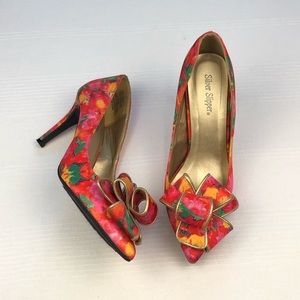 Silver Slipper Orchid Heels Pink Base Size 7.5 M